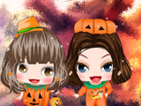 Girl in Pumpkin Costume