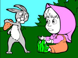 Masha and the Bear catch a hare
