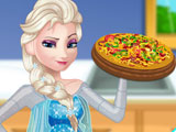 Pregnant Elsa Cooking Pizza