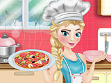 Elsa Cooking Pizza